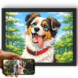 Style Nous transformons la photo de votre chien en portrait manga, format paysage