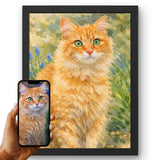 Style Nous transformons la photo de votre chat en portrait à l'aquarelle