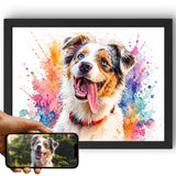 Style Nous transformons la photo de votre chien en éclats de couleurs, format paysage