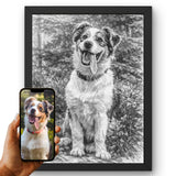 Style Nous transformons la photo de votre chien en dessin au crayon gris