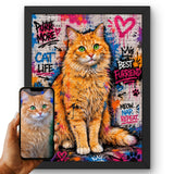 Style Nous transformons la photo de votre chat en portrait street art