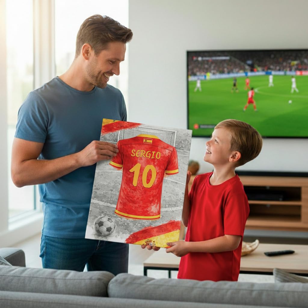 Maillot de foot personnalisé, nom et numéro — 6 - Espagne
