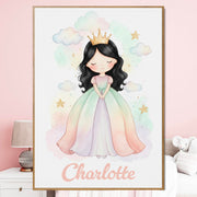 Déco chambre fille Princesse au prénom — 5 - Noir