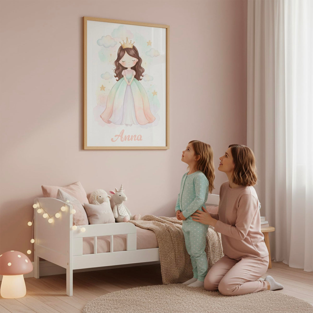 Déco chambre fille Princesse au prénom — 1 - Brune