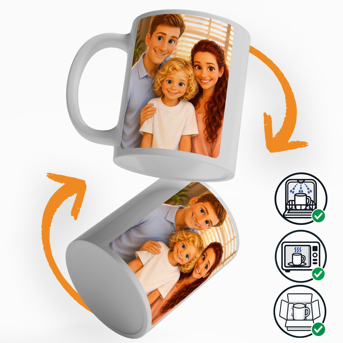 Mug d'après votre photo, en dessin animé 3D