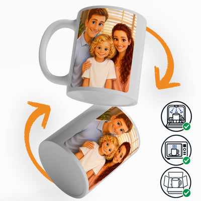 Mug d'après votre photo, en dessin animé 3D