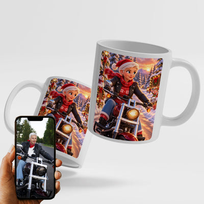 Mug de Noël d'après votre photo, en dessin animé 3D