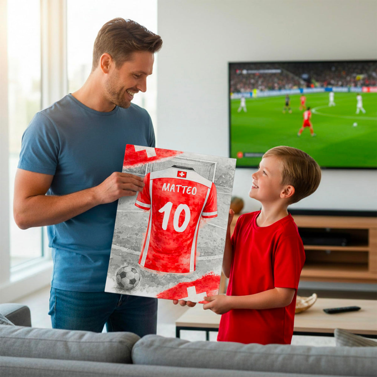 Maillot de foot personnalisé, nom et numéro — 12 - Suisse