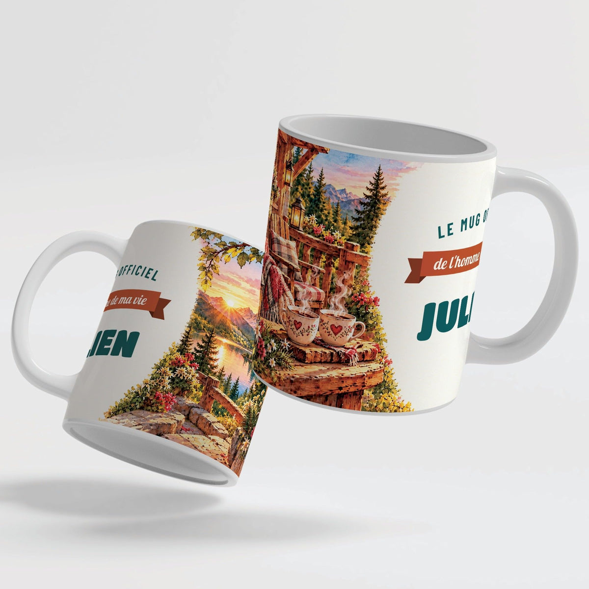 Mug couple personnalisé homme avec son prénom