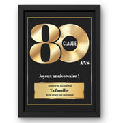 Disque d'or personnalisé, anniversaire au choix — 80 ans