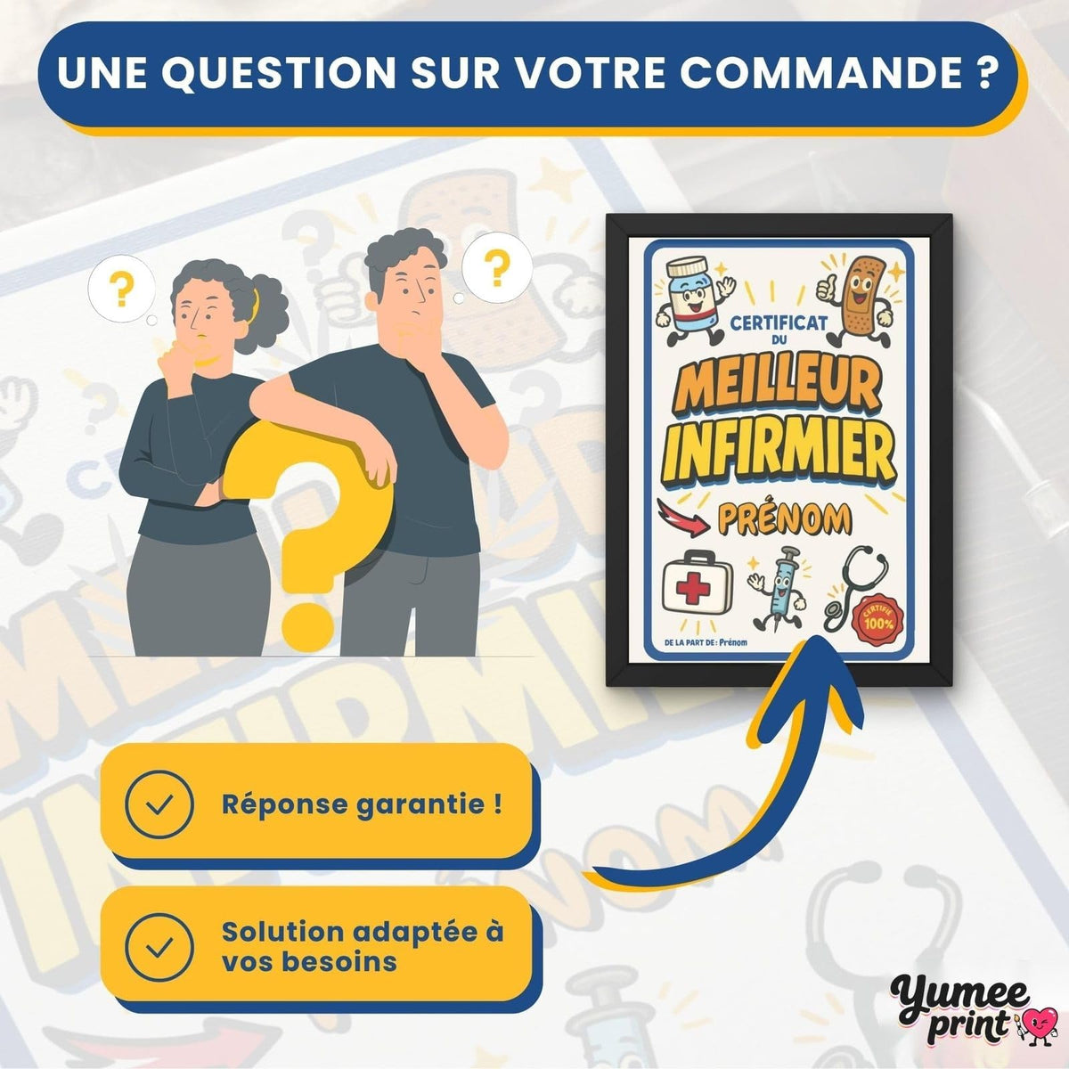 Une question sur votre certificat du meilleur infirmier ? Notre service client vous répond par message avec une solution garantie, adaptée à vos besoins