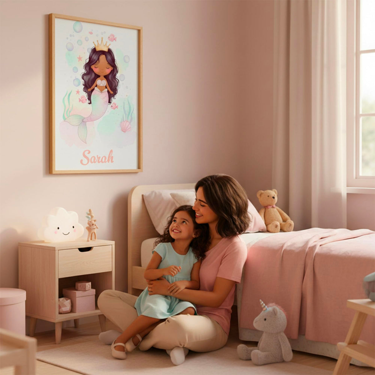 Déco chambre fille Sirène au prénom — 8 - Ondulés