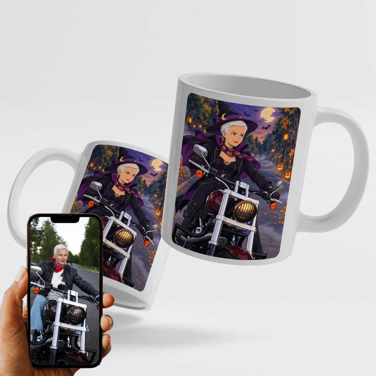 Mug manga d'Halloween d'après votre photo