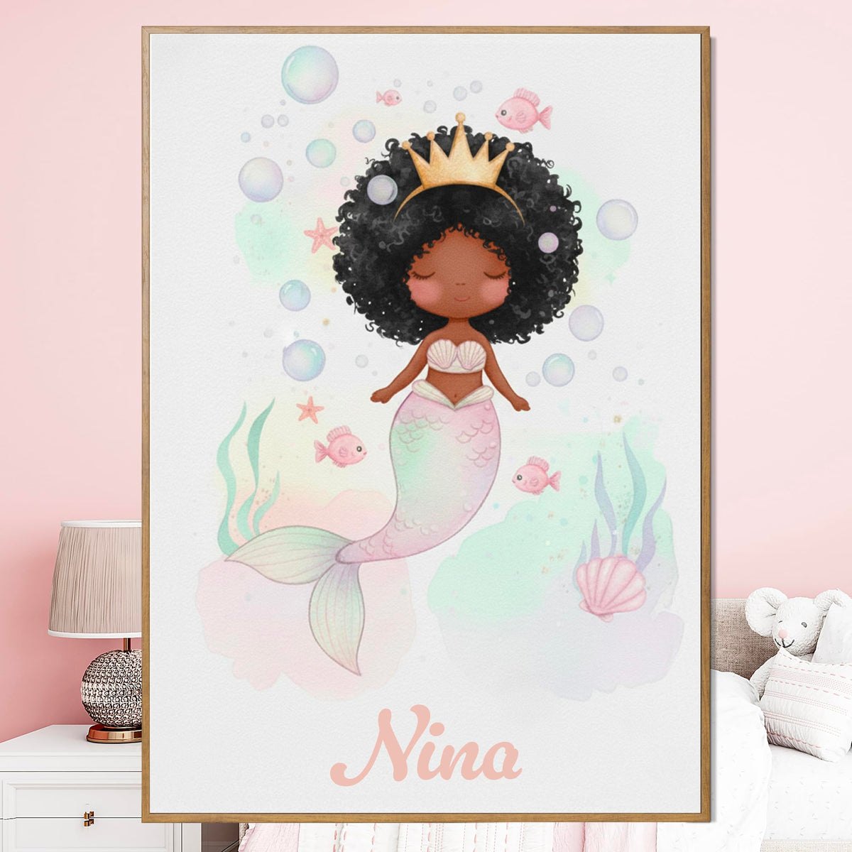 Déco chambre fille Sirène au prénom
