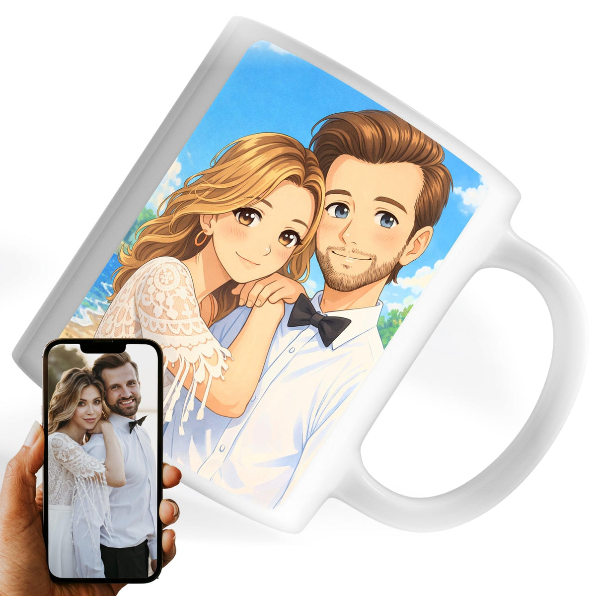 Mug manga personnalisé d'après votre photo