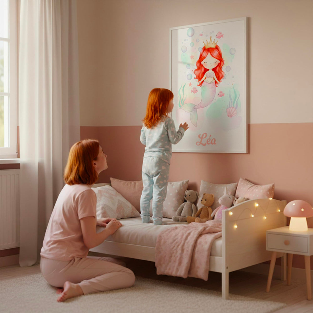 Déco chambre fille Sirène au prénom — 4 - Rousse