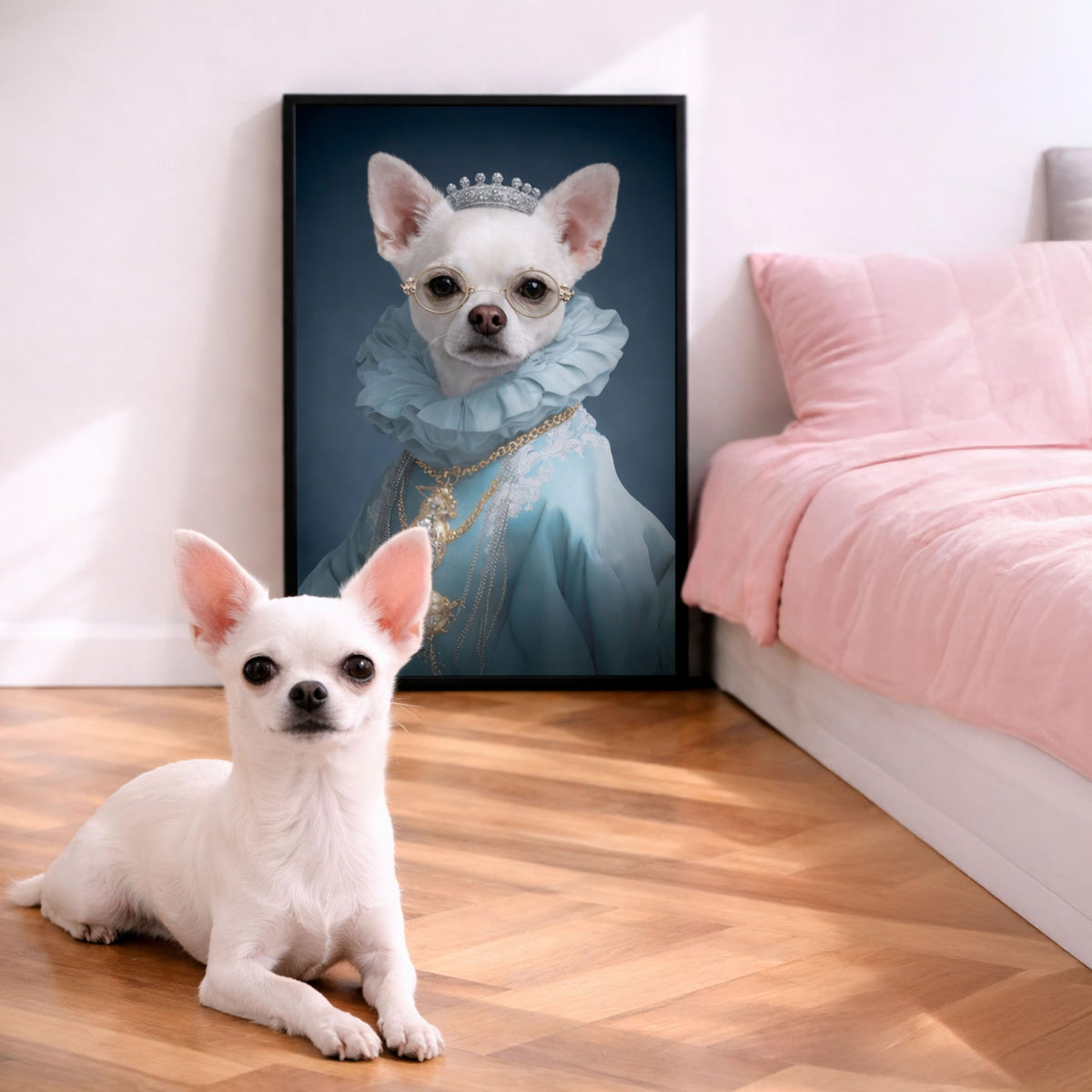 Déco murale portrait chien ou chat costumé d'après photo — Monarque
