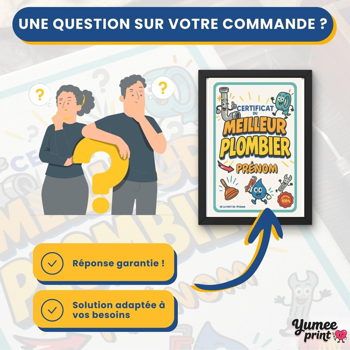 Une question sur votre certificat du meilleur plombier ? Notre service client vous répond par message avec une solution garantie, adaptée à vos besoins