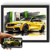Véhicule Votre voiture d'après sa photo, en dessin automobile façon designer