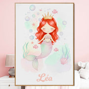 Déco chambre fille Sirène au prénom — 4 - Rousse
