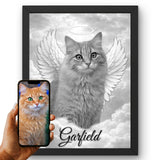 Animal et rendu Nous transformons la photo de votre chat en portrait hommage noir et blanc