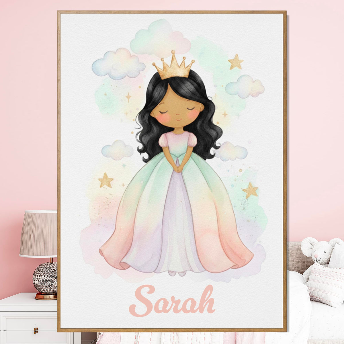 Déco chambre fille Princesse au prénom — 8 - Ondulés