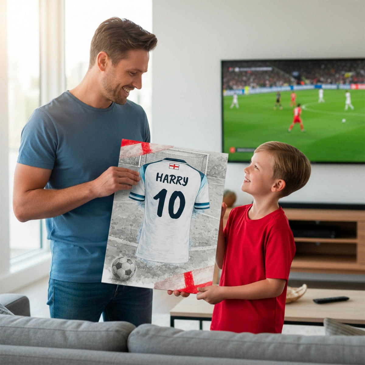 Maillot de foot personnalisé, nom et numéro — 2 - Angleterre