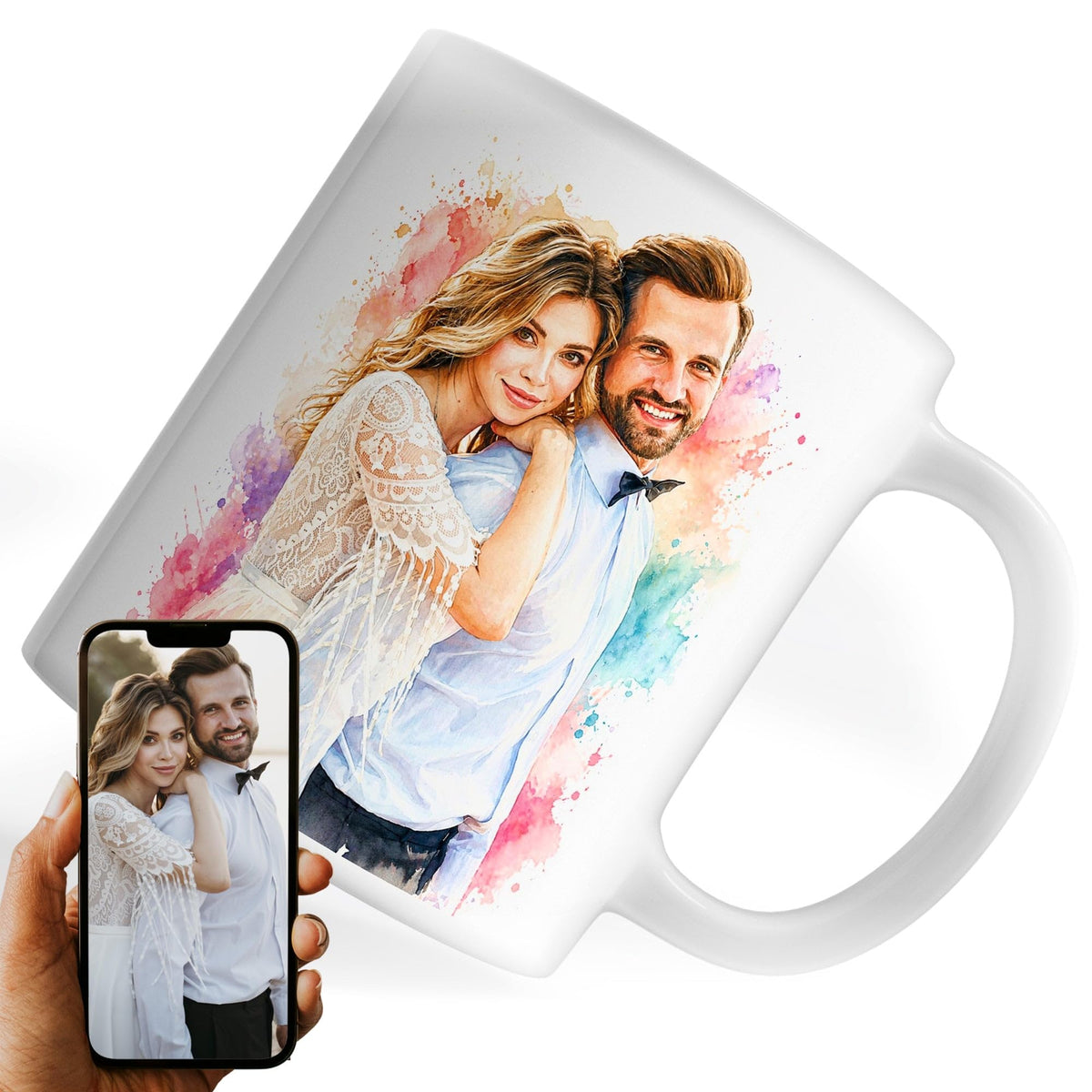 Mug d'après votre photo, en éclats de couleurs