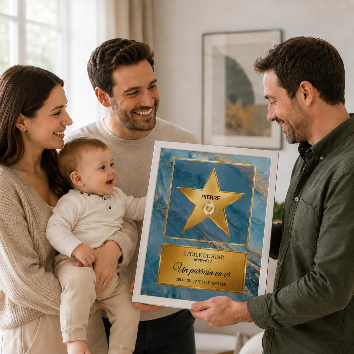 Étoile de star personnalisée au prénom — 07 Étoile or bleu marbre