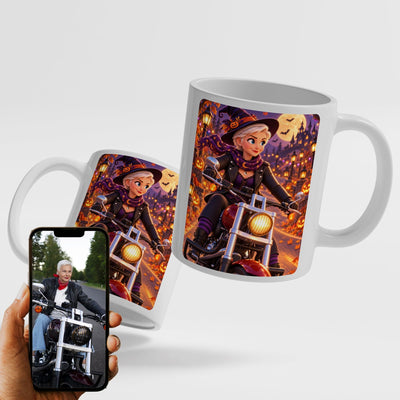 Mug d'Halloween d'après votre photo, en dessin animé 3D