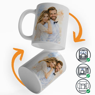 Mug d'après votre photo, en aquarelle