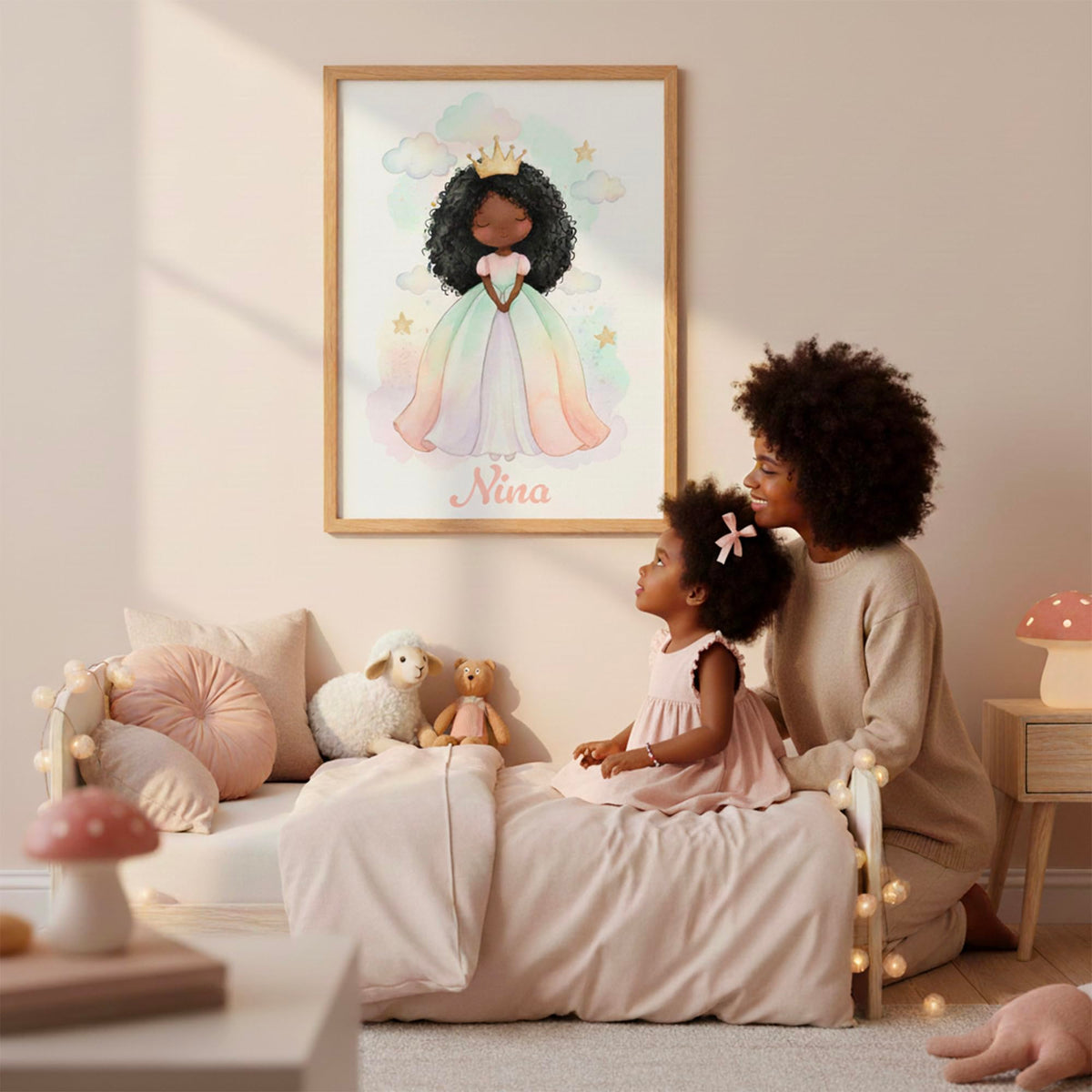 Déco chambre fille Princesse au prénom — 7 - Afro
