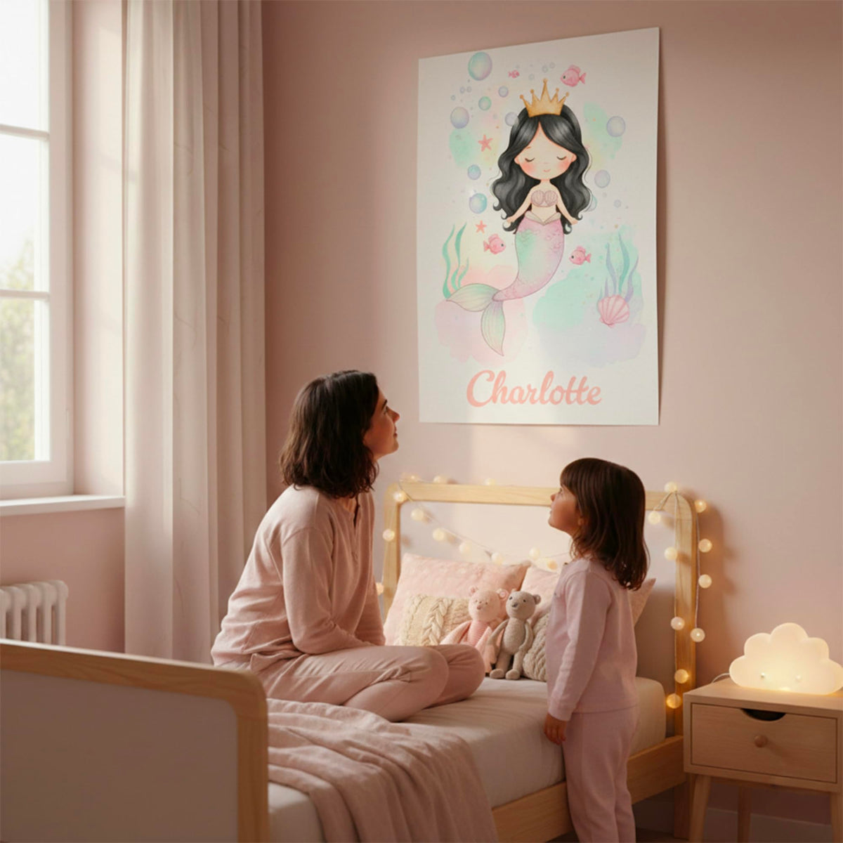 Déco chambre fille Sirène au prénom — 5 - Noir