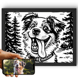 Style Nous transformons la photo de votre chien en caricature d'encre, format paysage