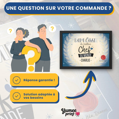 Une question sur votre diplôme « du meilleur chef » ? Notre service client vous répond par message avec une solution garantie, adaptée à vos besoins
