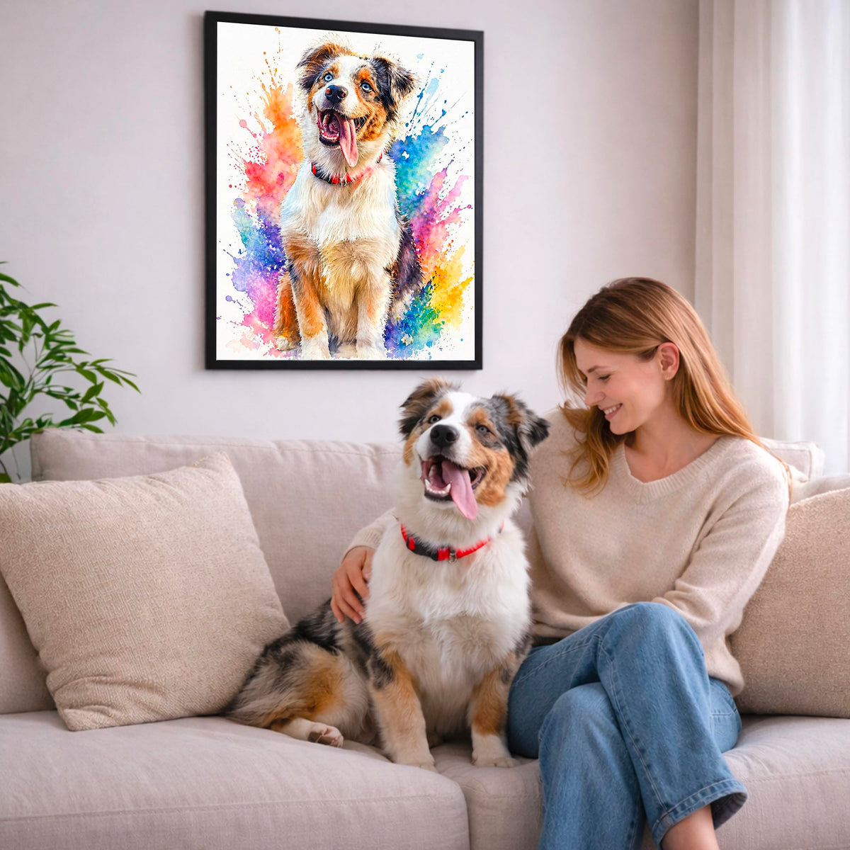 Portrait chien d'après photo, styles d'artiste — Éclats de Couleurs