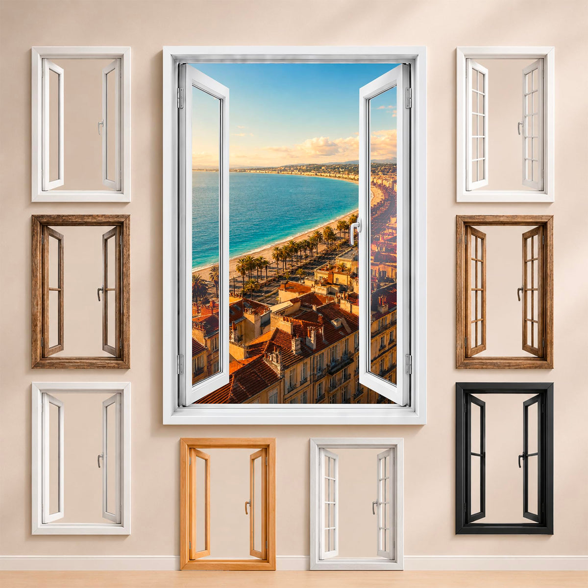 Trompe-l'œil fenêtre personnalisé, votre destination — Nice