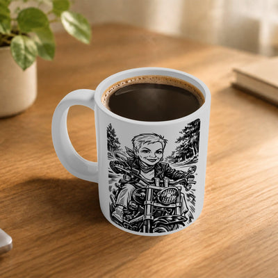 Mug caricature d'après votre photo, en noir et blanc