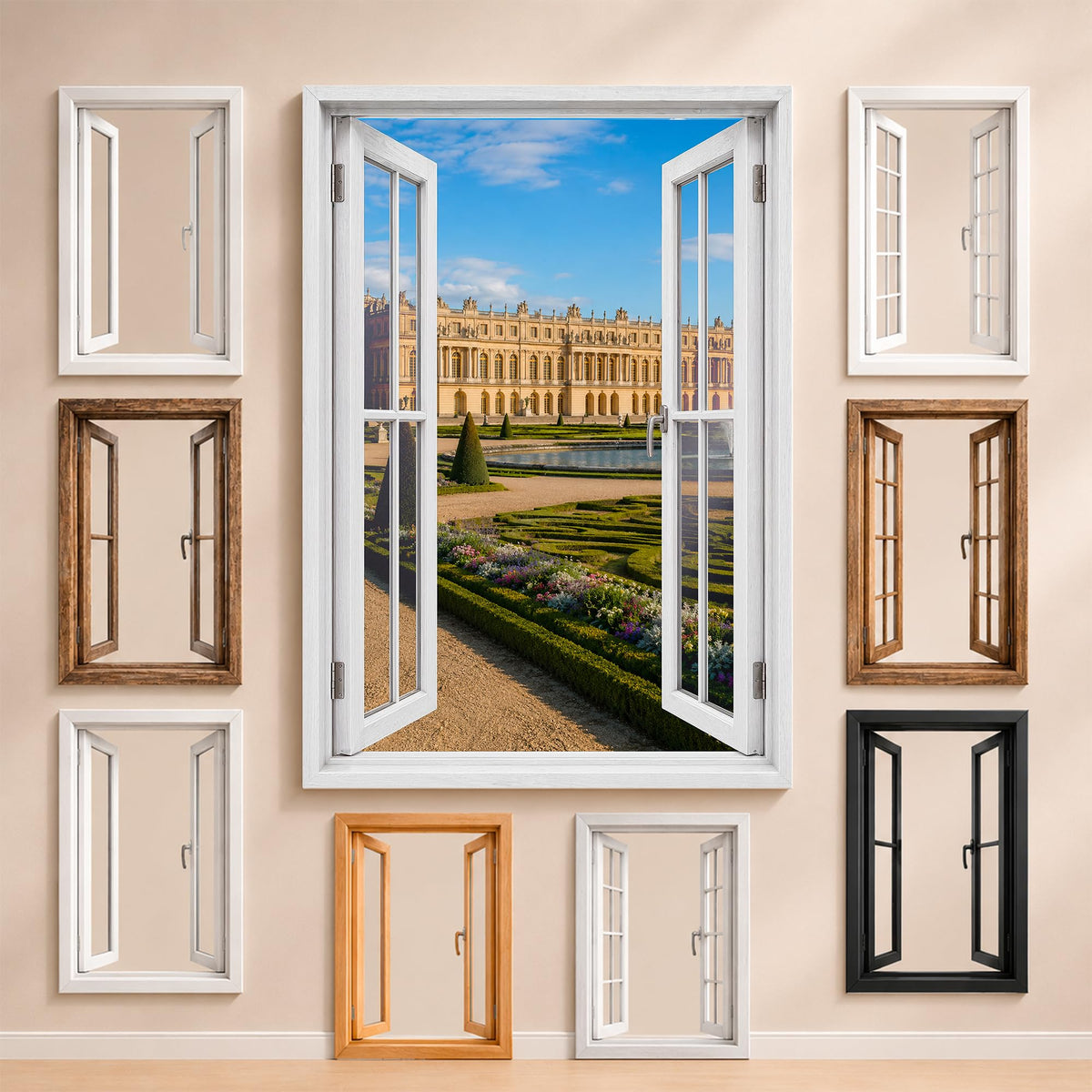Trompe-l'œil fenêtre personnalisé, votre destination — Versailles