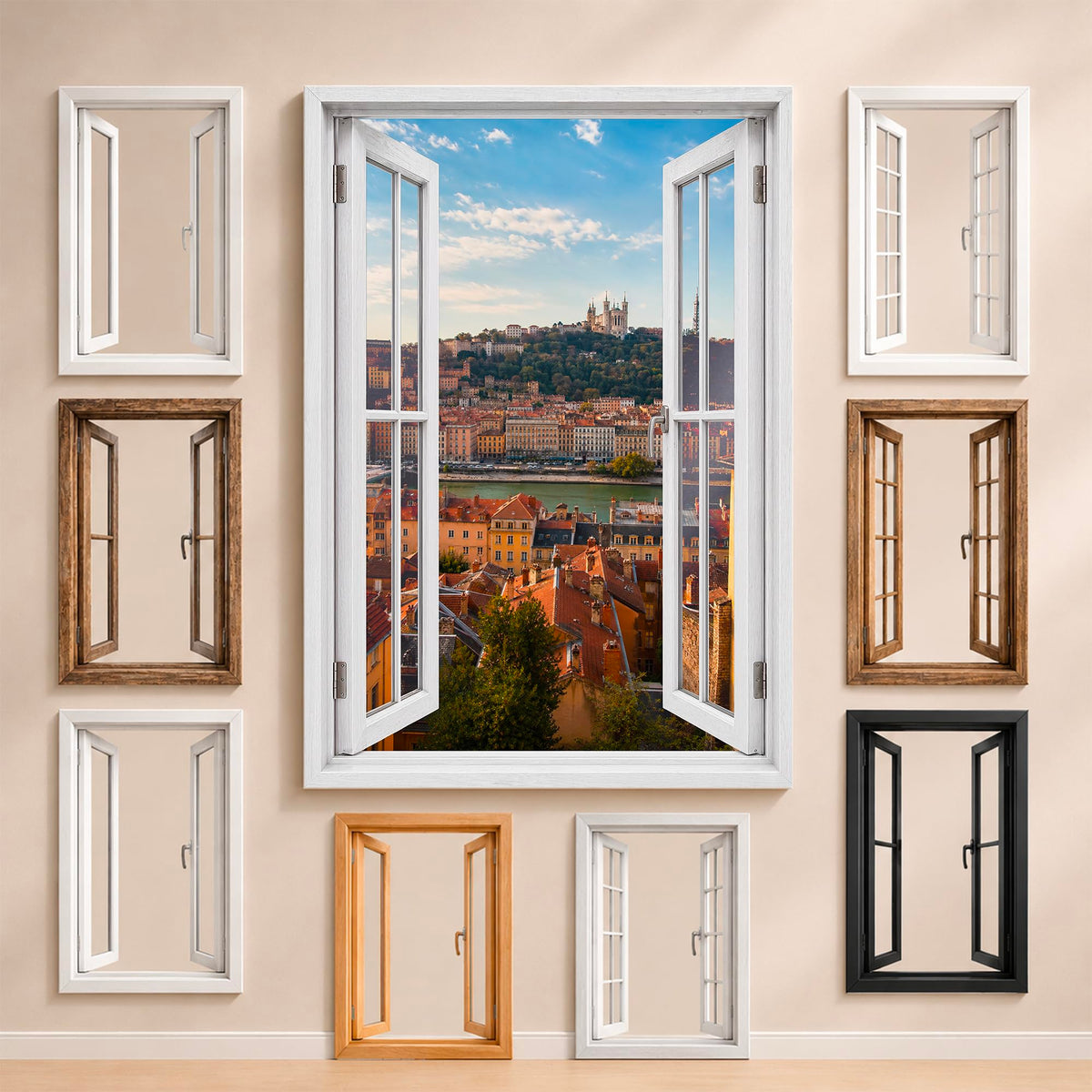 Trompe-l'œil fenêtre personnalisé, votre destination — Lyon