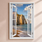 Trompe-l'œil fenêtre personnalisé, votre destination — Étretat