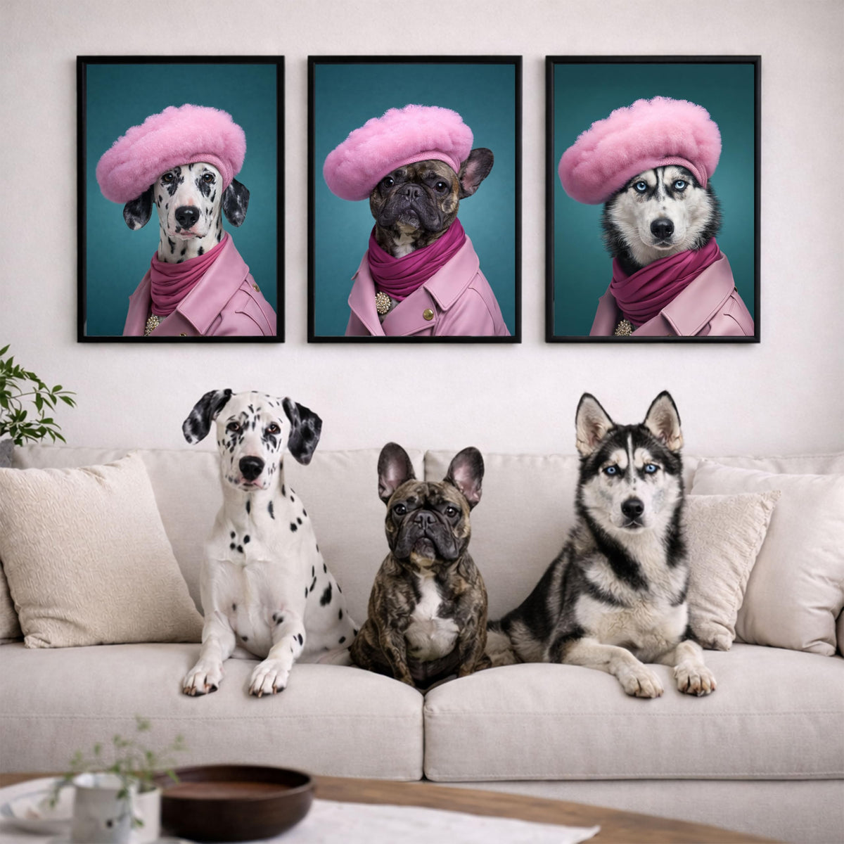 Déco murale portrait chien ou chat costumé d'après photo — Miss