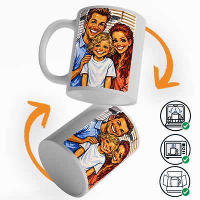 Mug caricature d'après votre photo, en couleur