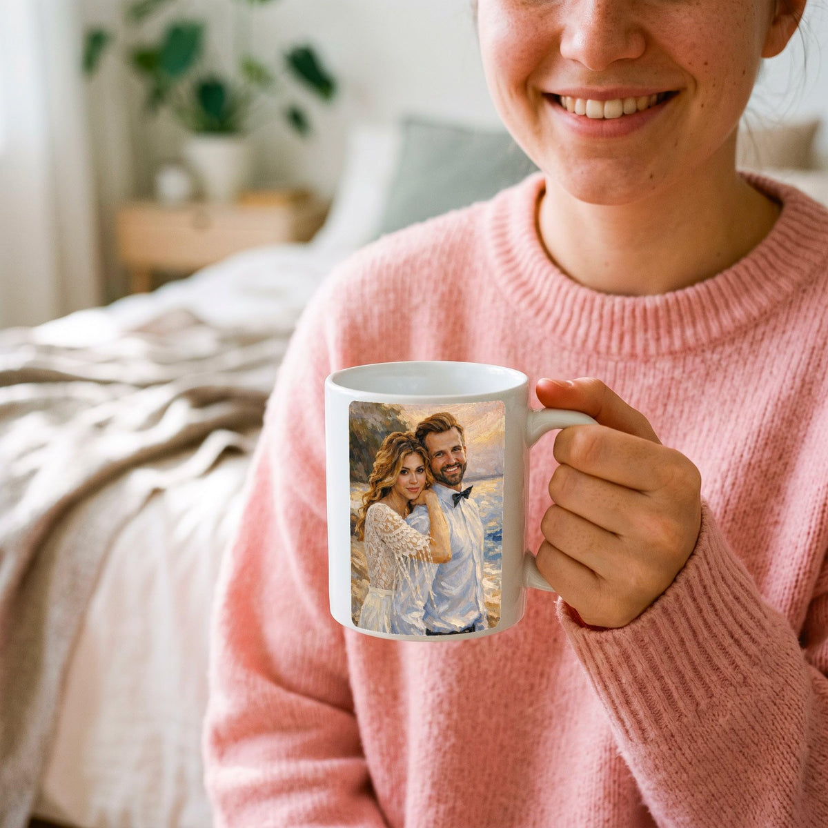 Mug d'après votre photo, en peinture à l'huile