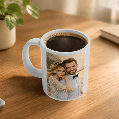 Mug d'après votre photo, aux crayons de couleur