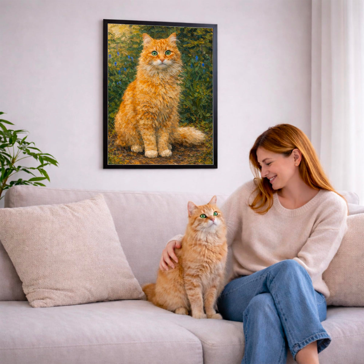 Portrait chat d'après photo, styles d'artiste — Peinture à l'huile