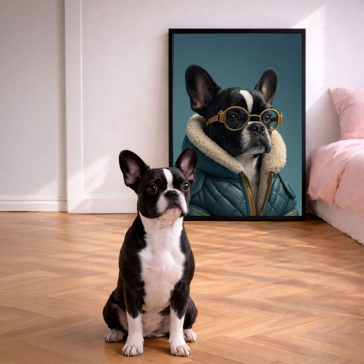 Déco murale portrait chien ou chat costumé d'après photo — Urbain