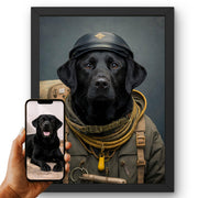 Déco murale portrait chien ou chat costumé d'après photo — Soldat