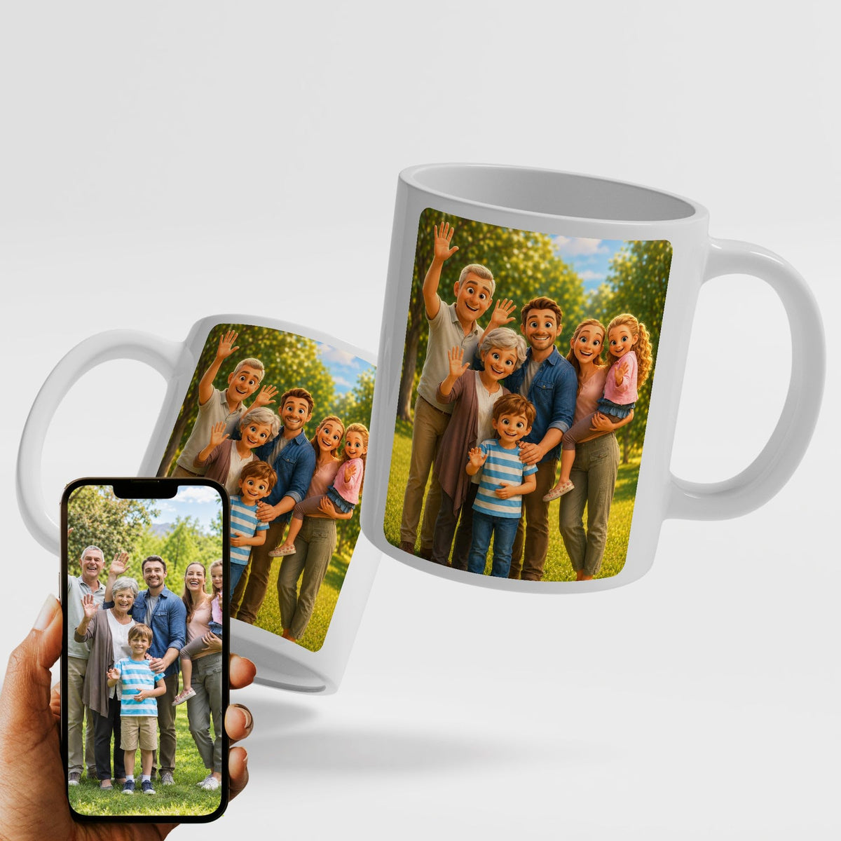 Mug d'après votre photo, en dessin animé 3D