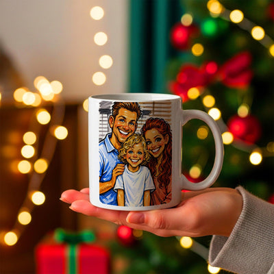 Mug caricature d'après votre photo, en couleur